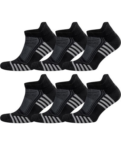 Ankle Socks (6 Pairs) with Heel Tabs Natural for Men or Women Sports and Athletic Performance Wear Black $13.50 Activewear