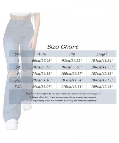 Womens Ripped Jeans Stretch Casual Boyfriend Denim Pant High Waisted Baggy Jean Tummy Control Trendy Jean with Pocket D-dark ...