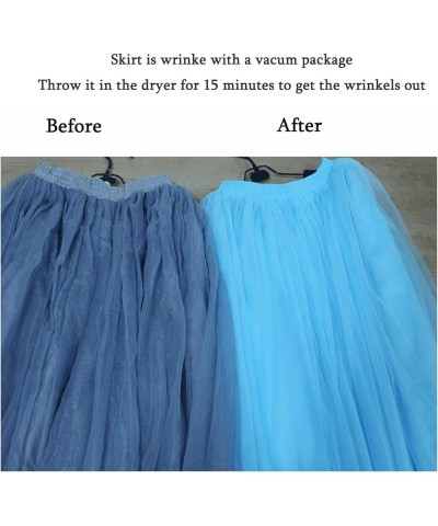 Women Wedding Long Maxi Puffy Tulle Skirt Floor Length A Line with Bowknot Belt High Waisted for Wedding Party Evening Royal ...