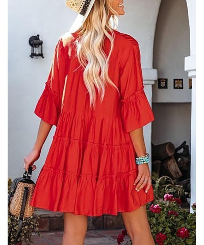 Eddoyee Swimsuits Cover Up for Women Bikini Bathing Suit Coverup Button Down Tunic Blouse Beach Shirt Dresses A-red $17.91 Sw...