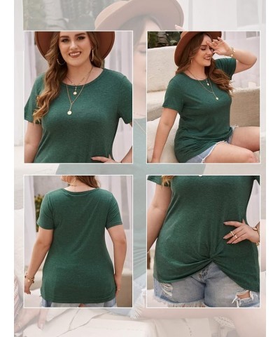 Women's Plus Size Knotted Tops Short Sleeve Tees Casual Tunics Blouses 03_pink $12.60 Shirts