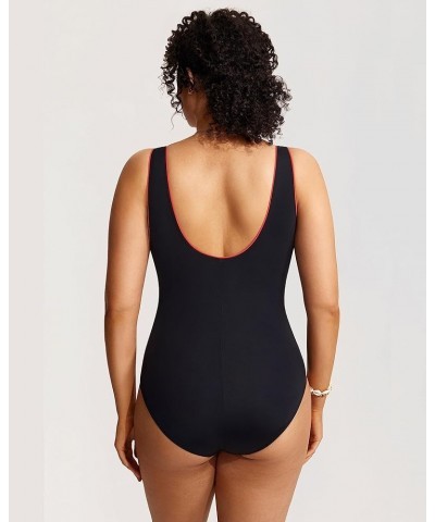 Women's Slimming Swimwear One Piece Piped Swimsuit Plus Size Bathing Suit Multi Color 36 $18.06 Swimsuits