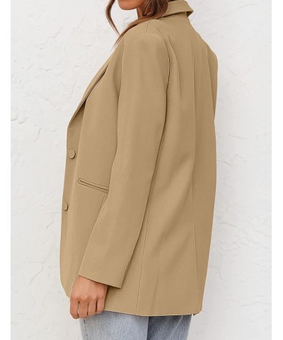 Women's 2024 Fall Casual Blazers Long Sleeve Lapel Open Front Button Work Blazer Jackets with Pockets Khaki $34.21 Blazers