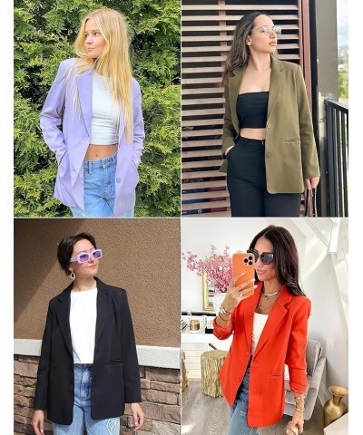 Women's 2024 Fall Casual Blazers Long Sleeve Lapel Open Front Button Work Blazer Jackets with Pockets Khaki $34.21 Blazers