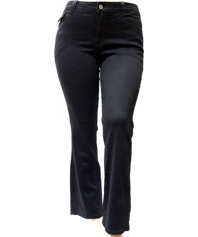 Women's Plus Size Blue/Black Curvy Stretch Flap Pocket Skinny/Bootcut/Cargo Denim Jeans Pants Black A710 Bootcut Straight Leg...