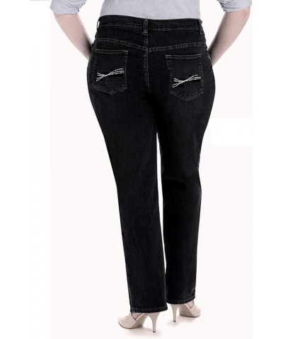 Women's Plus Size Blue/Black Curvy Stretch Flap Pocket Skinny/Bootcut/Cargo Denim Jeans Pants Black A710 Bootcut Straight Leg...