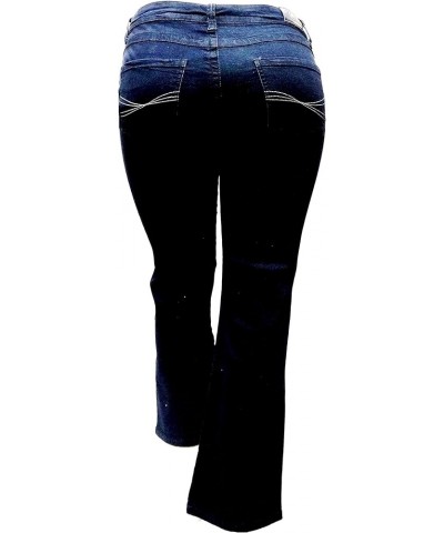 Women's Plus Size Blue/Black Curvy Stretch Flap Pocket Skinny/Bootcut/Cargo Denim Jeans Pants Black A710 Bootcut Straight Leg...