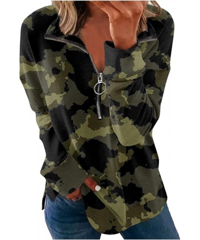 Women's Half Zip Oversized Sweatshirts Fleece Long Sleeve Hoodies Casual Sweaters with Pockerts 3-army Green $10.25 Hoodies &...