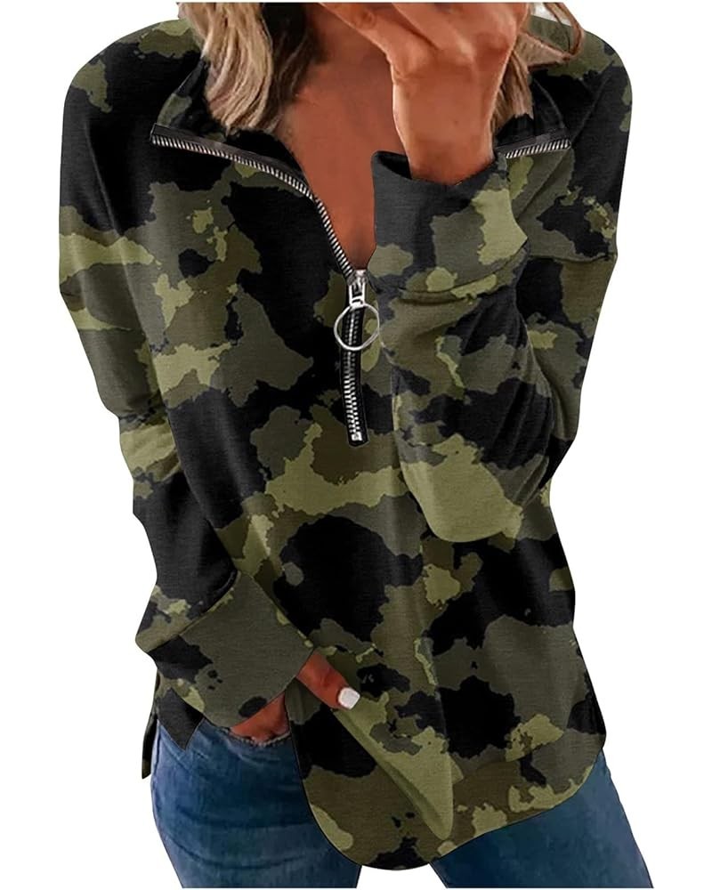 Women's Half Zip Oversized Sweatshirts Fleece Long Sleeve Hoodies Casual Sweaters with Pockerts 3-army Green $10.25 Hoodies &...