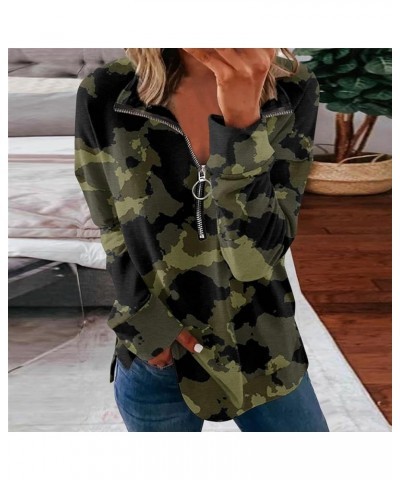 Women's Half Zip Oversized Sweatshirts Fleece Long Sleeve Hoodies Casual Sweaters with Pockerts 3-army Green $10.25 Hoodies &...