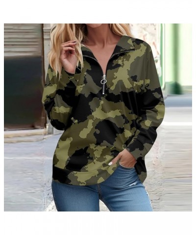 Women's Half Zip Oversized Sweatshirts Fleece Long Sleeve Hoodies Casual Sweaters with Pockerts 3-army Green $10.25 Hoodies &...