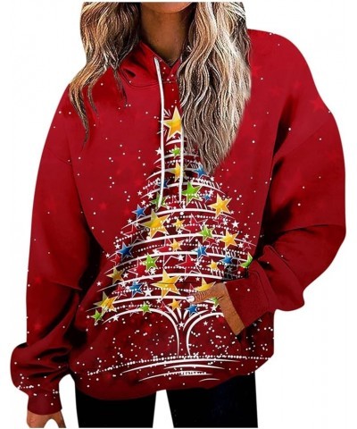 Women'S Fashion Hoodies & Sweatshirts Long Sleeve Drawstring Hoodies Western Aztec Print Oversized Fall Tops Clothes A02-red ...