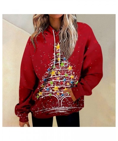 Women'S Fashion Hoodies & Sweatshirts Long Sleeve Drawstring Hoodies Western Aztec Print Oversized Fall Tops Clothes A02-red ...