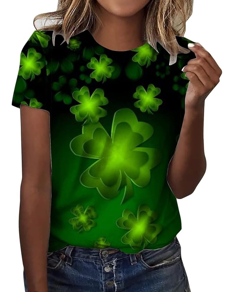 St Patricks Day Shirts for Women Irish St Patrick's Day T-Shirt Green Shamrock Tee Shirt Short Sleeves Womens Tops F-ag $8.95...