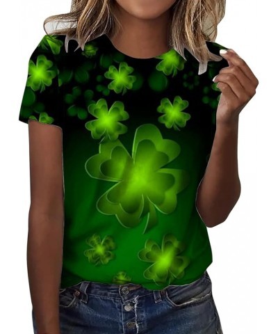 St Patricks Day Shirts for Women Irish St Patrick's Day T-Shirt Green Shamrock Tee Shirt Short Sleeves Womens Tops F-ag $8.95...