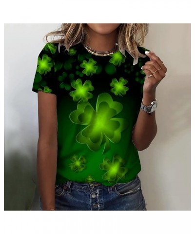 St Patricks Day Shirts for Women Irish St Patrick's Day T-Shirt Green Shamrock Tee Shirt Short Sleeves Womens Tops F-ag $8.95...