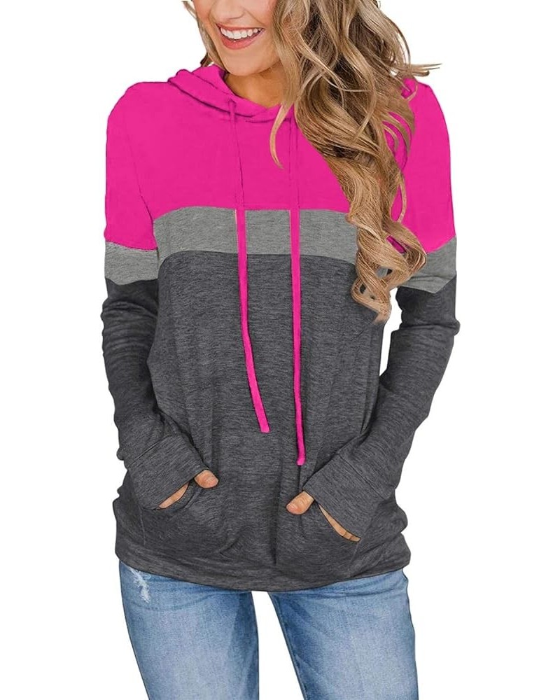 Womens Tops Long Sleeve Hoodies Fall Clothes Fashion Sweatshirts Trendy Casual Shirts Tunics B-rose + Grey $14.24 Hoodies & S...