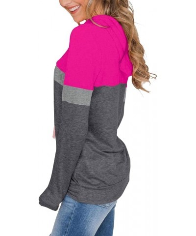 Womens Tops Long Sleeve Hoodies Fall Clothes Fashion Sweatshirts Trendy Casual Shirts Tunics B-rose + Grey $14.24 Hoodies & S...