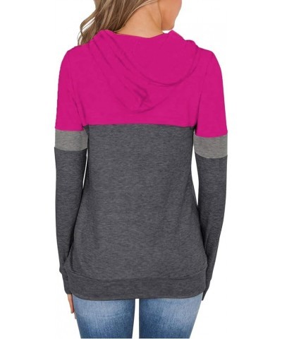 Womens Tops Long Sleeve Hoodies Fall Clothes Fashion Sweatshirts Trendy Casual Shirts Tunics B-rose + Grey $14.24 Hoodies & S...