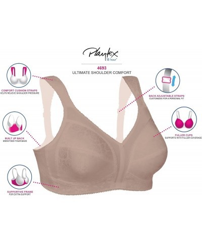 Women's 18 Hour Comfort-Strap Wireless, Full-Coverage Bra with 4-Way Trusupport, Single & 2-Pack Basic Signature Berry $11.04...