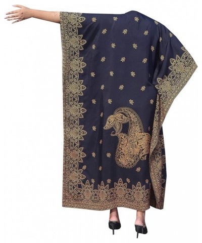 Kaftan Dresses for Women, Long Cotton Caftans for Women Ideal for Beach Coverups Loungewear Black Gold 55 Rayon $22.94 Swimsuits