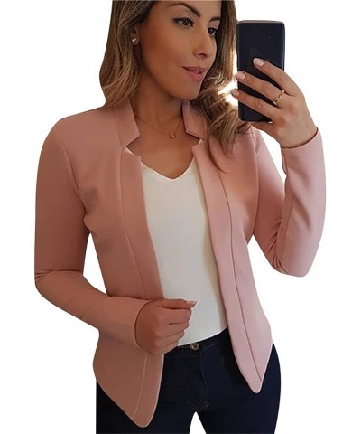 Women's Casual Long Sleeve Lapel Blazers Fashion Business Office Work Slim Formal Suit Jackets Slim Pink $10.80 Blazers