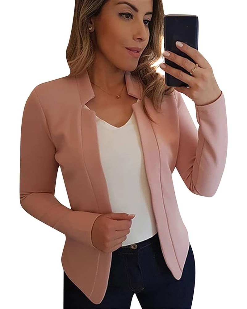 Women's Casual Long Sleeve Lapel Blazers Fashion Business Office Work Slim Formal Suit Jackets Slim Pink $10.80 Blazers