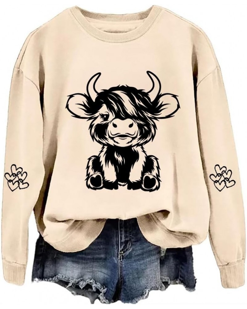 Highland Cow Sweatshirts for Women Cow Sweatshirts for Women Western Cow Print Shirt Country Western Sweatshirt Beige $17.84 ...