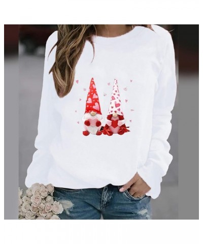 Valentine's Day Sweatshirt Women Funny Cute Heart Graphic Valentines Shirt Casual Valentines Long Sleeve Pullover Top White04...