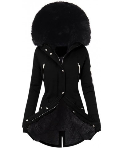 Winter Coats For Women Sherpa Lined Warm Heavy Jackets Hooded Thickened Windproof Outerwear Long Sleeve Outwear Womens Winter...