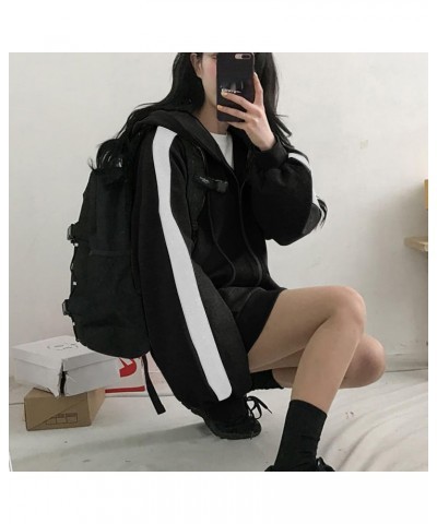 Womens Zip Up Hoodie Cute Oversize Plain Hoodies Y2k Streetwear Baggy Sweatshirts Comfy Jacket for Teen Girls Fairycore Cloth...