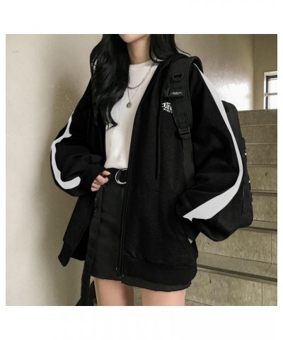 Womens Zip Up Hoodie Cute Oversize Plain Hoodies Y2k Streetwear Baggy Sweatshirts Comfy Jacket for Teen Girls Fairycore Cloth...