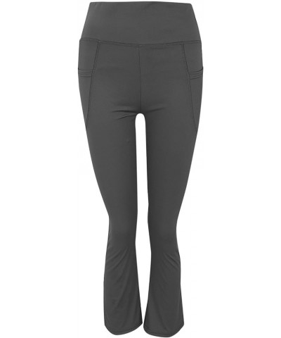 Flare Leggings for Women with Pockets High Waisted Tummy Control Workout Leggings Flared Athletic Gym Yoga Pants Dark Gray-a ...