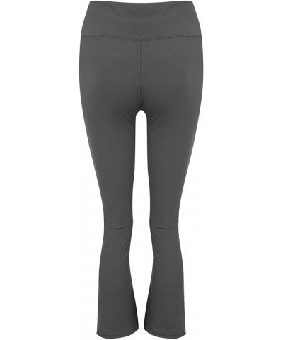 Flare Leggings for Women with Pockets High Waisted Tummy Control Workout Leggings Flared Athletic Gym Yoga Pants Dark Gray-a ...