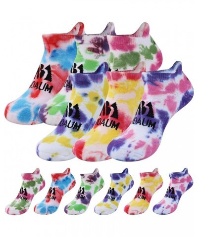 Womens Running Socks Low Cut-6 Pairs Cotton Cushioned Athletic Socks with Tab Arch Support (Tie Dye)-6 Pairs $10.39 Activewear