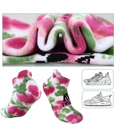 Womens Running Socks Low Cut-6 Pairs Cotton Cushioned Athletic Socks with Tab Arch Support (Tie Dye)-6 Pairs $10.39 Activewear