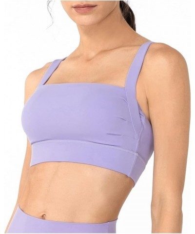 Open Back Sports Bra for Women Sexy Cutout Strappy Longline Workout Crop Tank Top with Removable Padded Cups Purple $14.27 Li...