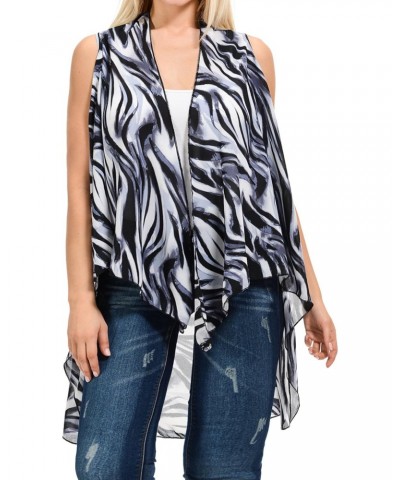 Women's Plus Size Open Asymmetrical Hem Chiffon Vest Cardigan Cover up (2 XL/ 3 XL, Black/Grey/White) $11.74 Sweaters