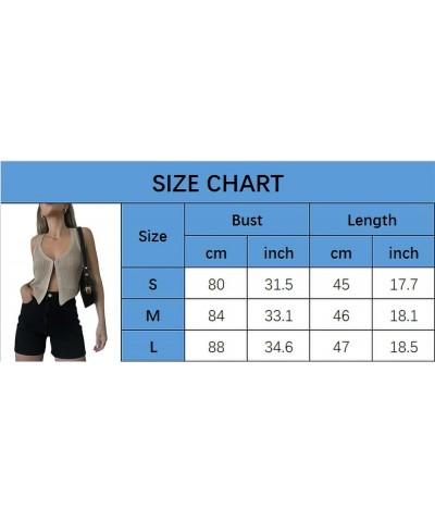 Women Knit Vest Crochet Top Sleeveless Sexy V Neck Aesthetic Y2k Casual Open Front Top Streetwear B Grey $11.75 Sweaters