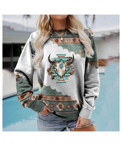 Women's Western Aztec Sweatshirts Graphic Pullover Tops Crewneck Long Sleeve Shirts Blouses Ethnic Casual Outfits Clothing Ar...