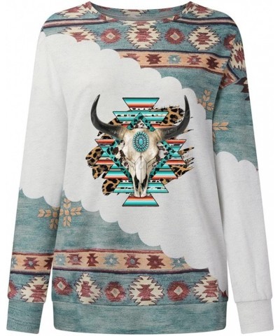 Women's Western Aztec Sweatshirts Graphic Pullover Tops Crewneck Long Sleeve Shirts Blouses Ethnic Casual Outfits Clothing Ar...