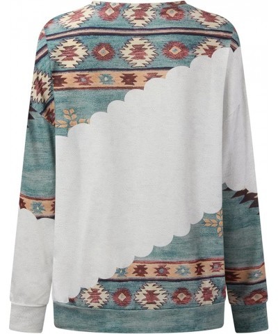 Women's Western Aztec Sweatshirts Graphic Pullover Tops Crewneck Long Sleeve Shirts Blouses Ethnic Casual Outfits Clothing Ar...