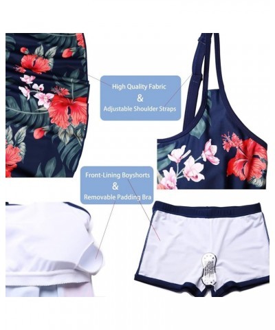 Women's Bathing Suits Swimsuits Tankini Sets for Two Piece Blouson Tank Top with Boyshorts Rose Pink $20.27 Swimsuits