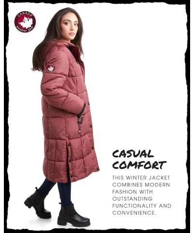 Womens Winter Coat – Full Length Quilted Puffer Parka – Plus Size Heavyweight Maxi Jacket for Women, S-3X Wild Ginger $28.04 ...