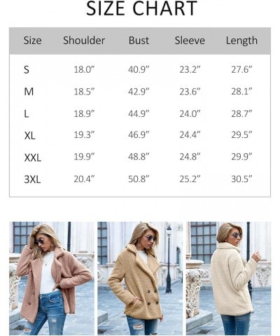 Women's Fashion Winter Sherpa Coat Long Sleeve Button Down Lapel Fleece Jacket Dark $22.00 Jackets