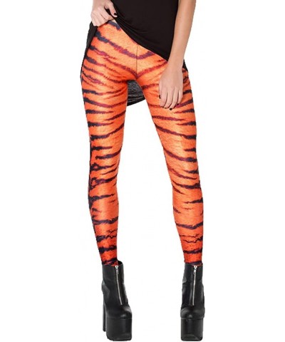 Women's High Waist Pure Color Digital Printted Ankle Elastic Tights Legging Sexy Leopard $7.84 Leggings