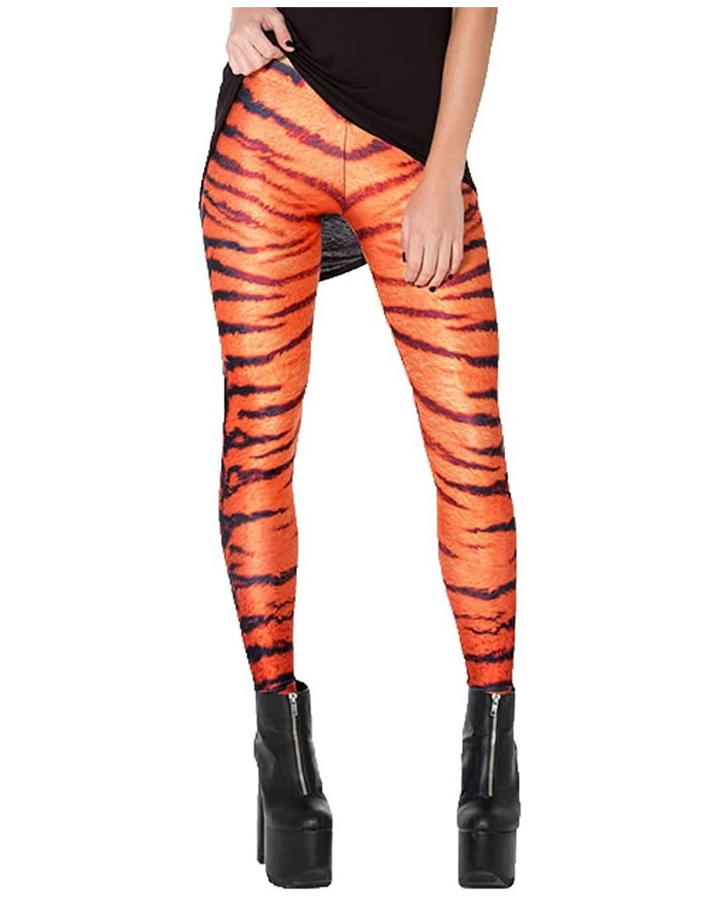 Women's High Waist Pure Color Digital Printted Ankle Elastic Tights Legging Sexy Leopard $7.84 Leggings