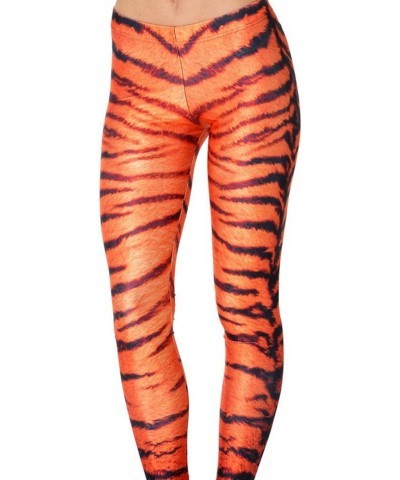 Women's High Waist Pure Color Digital Printted Ankle Elastic Tights Legging Sexy Leopard $7.84 Leggings