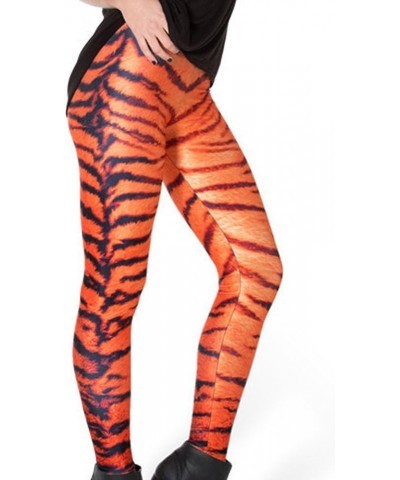 Women's High Waist Pure Color Digital Printted Ankle Elastic Tights Legging Sexy Leopard $7.84 Leggings