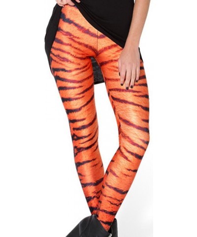 Women's High Waist Pure Color Digital Printted Ankle Elastic Tights Legging Sexy Leopard $7.84 Leggings